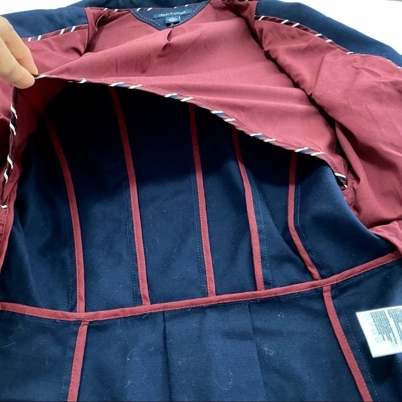 TOMMY HILFIGER Navy Blue Blazer Sz 4 Small Cotton Jacket Coat Military Pocket - Picture 7 of 16